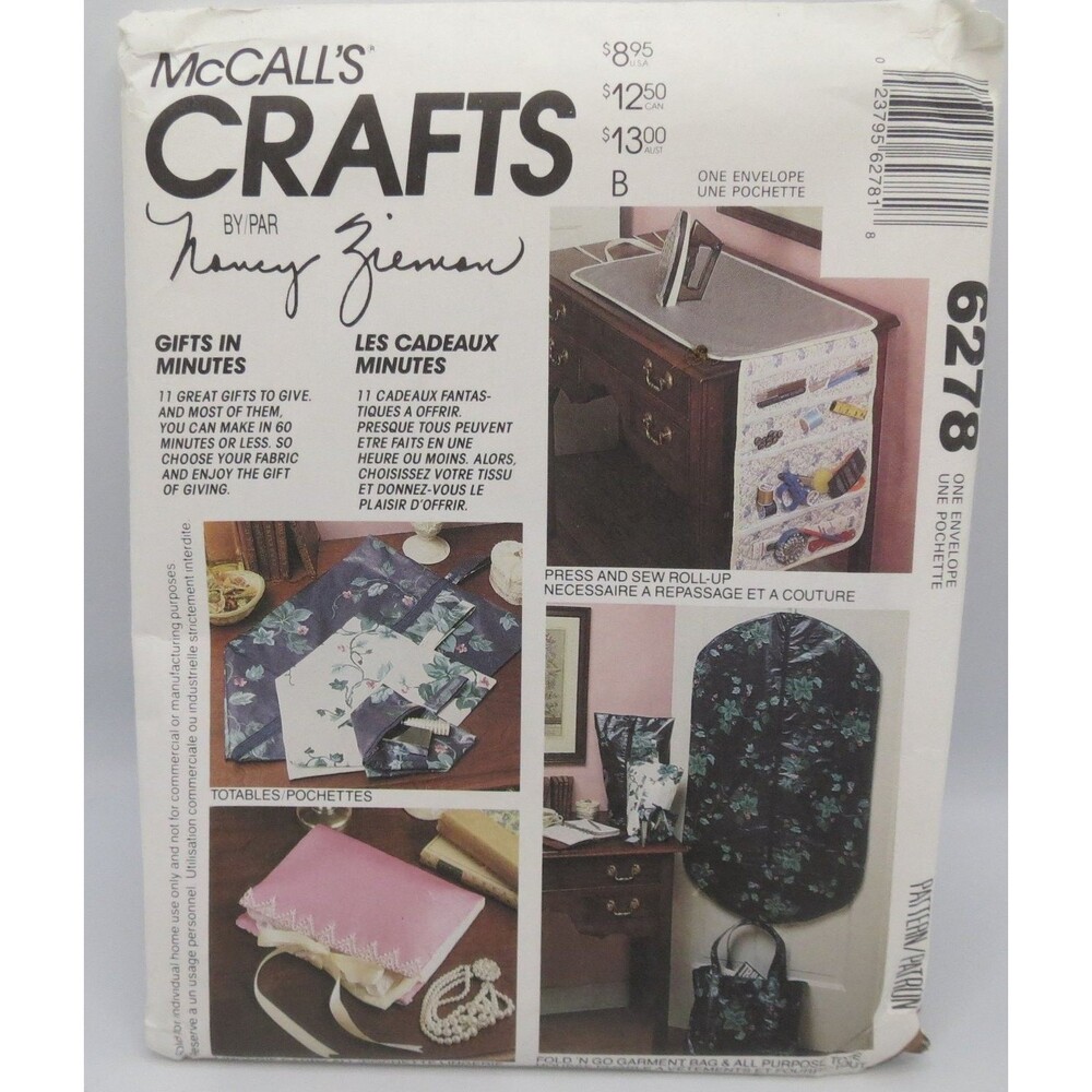 McCall's Crafts 6278 Home Decor Organizers Gifts One Size 1990s Vintage